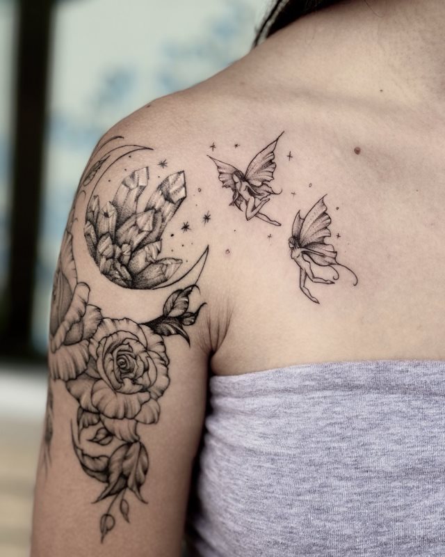 tattoo femenino con una hada 33
