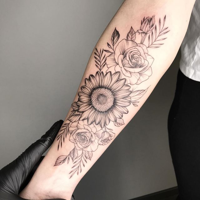 tattoo femenino flor para el brazo 65