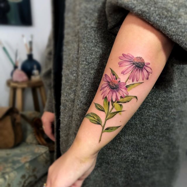 tattoo femenino flor para el brazo 66