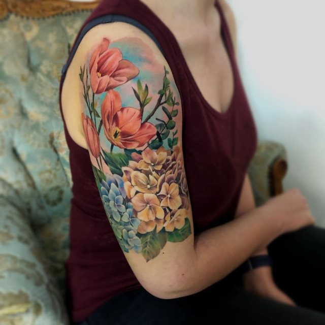 tattoo femenino flor para el brazo 69