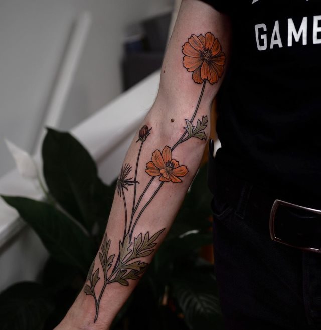 tattoo femenino flor para el brazo 86