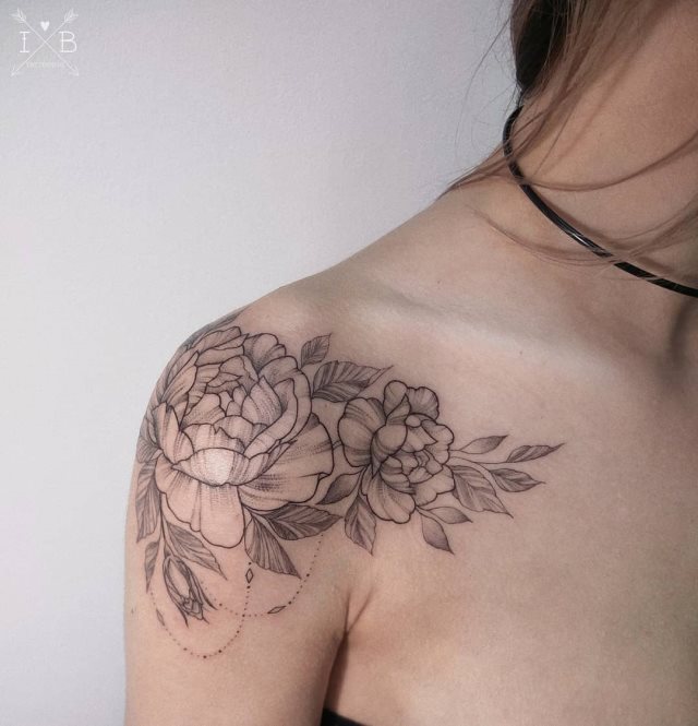 tattoo femenino flor para el hombro 58