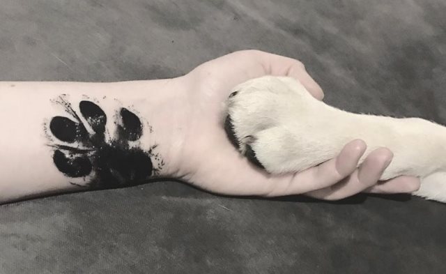 tattoo femenino huella pata de perro 03