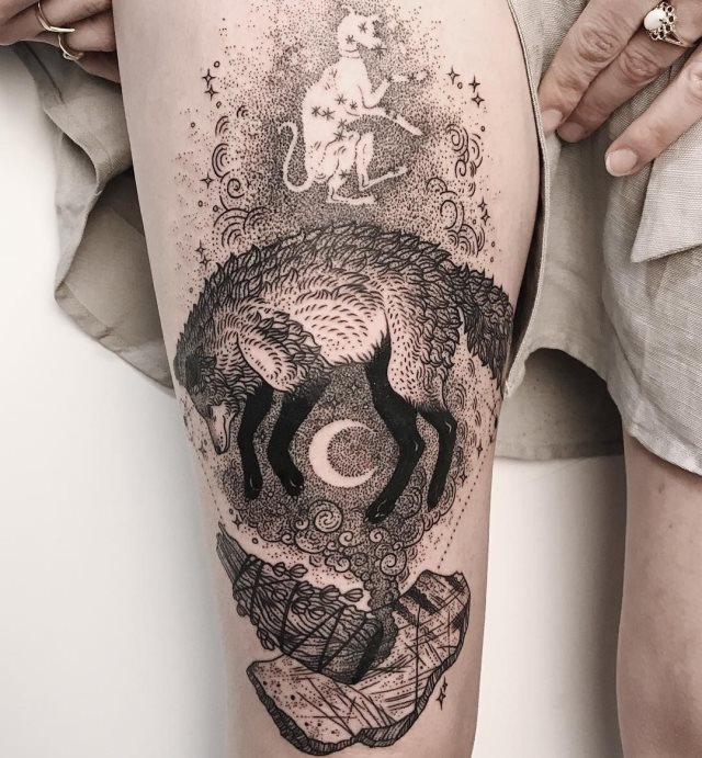 tattoo femenino lobo 04