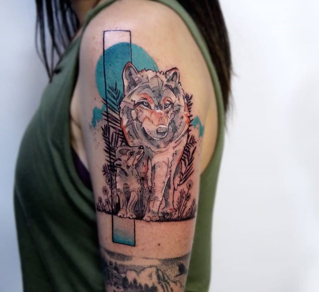 tattoo femenino lobo 10