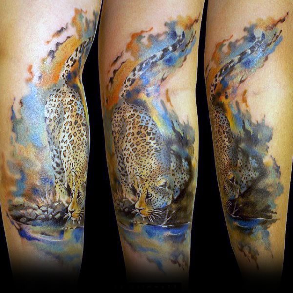 tatuaje leopardo para hombre 51
