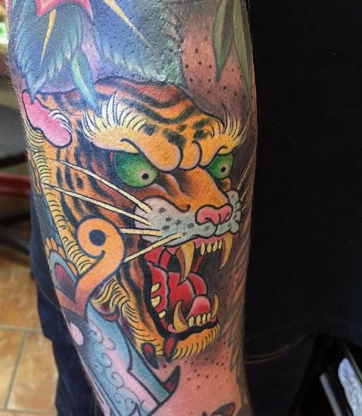 tatuaje tigre para hombre 35