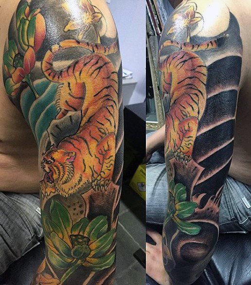 tatuaje tigre para hombre 44
