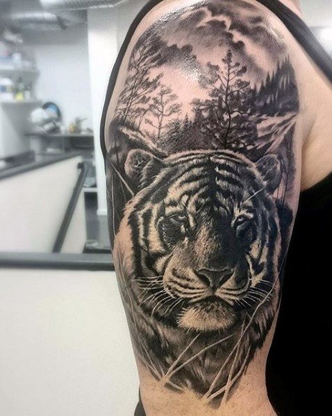 tatuaje tigre para hombre 66