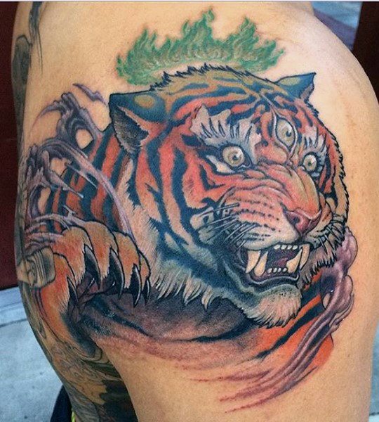 tatuaje tigre para hombre 73