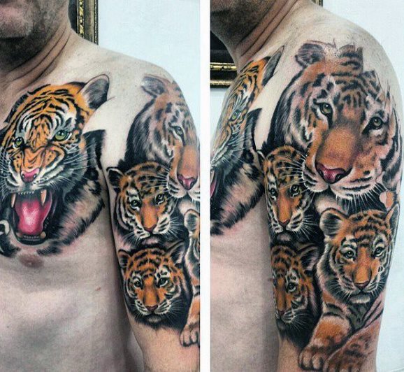 tatuaje tigre para hombre 84