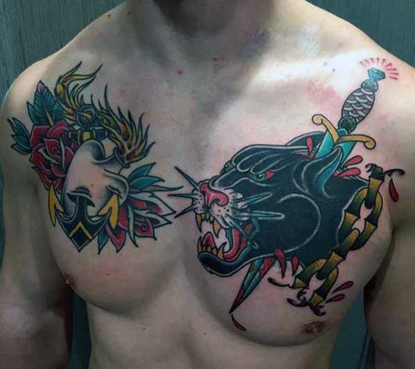 tatuaje clasico pantera para hombre 20