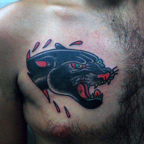 tatuaje clasico pantera para hombre 55